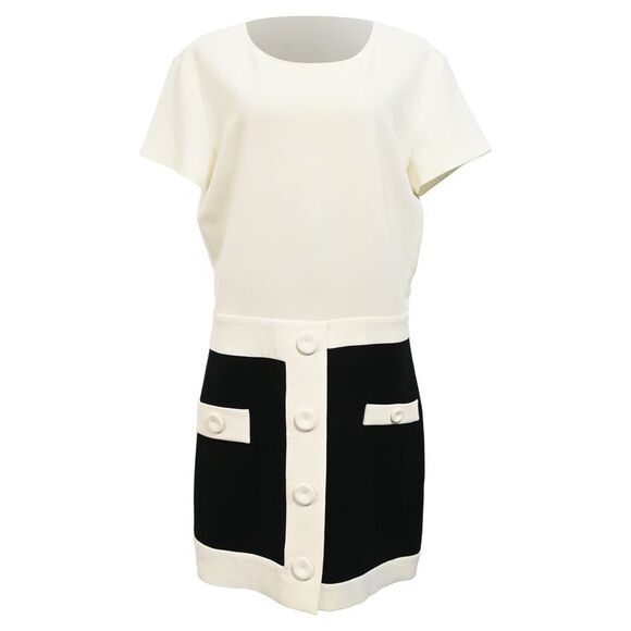 Moschino Boutique Monochrome Mini Dress in Black and White Triacetate